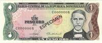 Dominican Republic 1 Peso Oro Banknote, 1981, Specimen, KM:117s2 -