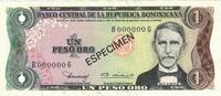 Dominican Republic 1 Peso Oro Banknote, 1980, Specimen, KM:117s1 -