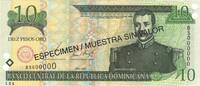Dominican Republic 10 Pesos Oro Banknote, 2001, Specimen, KM:165s2 -