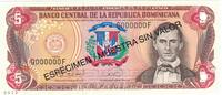 Dominican Republic 5 Pesos Oro Banknote, 1996, Specimen, KM:152s1 -