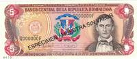 Dominican Republic 5 Pesos Oro Banknote, 1996, Specimen, KM:152s1 -