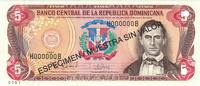 Dominican Republic 5 Pesos Oro Banknote, 1997, Specimen, KM:152s2 -