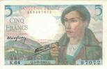 France 5 Francs Berger, K.64 97072, Fayette:05.03, KM:98a -