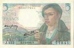 France 5 Francs Berger, J.122 77641, Fayette:05.06, KM:98a -