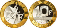 France 10 Francs Coin, Génie, Paris, Proof, Aluminum-Bronze -