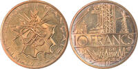 France 10 Francs Coin, Mathieu, Paris, FDC, Nickel-brass -