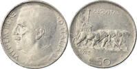 Italy 50 Centesimi Coin, Vittorio Emanuele III, Rome, Nickel -