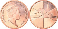Gibraltar Penny Coin, Island games, Bronze Plated Steel -