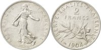 France 2 Francs Coin, Semeuse, Silver, KM:845.1, Gadoury:532 -