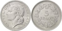 France 5 Francs Coin, Lavrillier, Aluminum, KM:888b.1 -