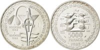 West African States 5000 Francs Coin, Silver, KM:E13 -