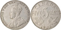 Canada 5 Cents Coin, George V, Royal Canadian Mint, Ottawa -