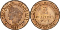 France 2 Centimes Coin, Cérès, Paris, Bronze, KM:827.1 -