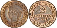 France 2 Centimes Coin, Cérès, Paris, Bronze, KM:827.1 -