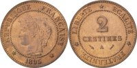 France 2 Centimes Coin, Cérès, Paris, Bronze, KM:827.1 -