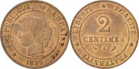 France 2 Centimes Coin, Cérès, Paris, Bronze, KM:827.1 -