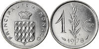 Monaco Centime Coin, Rainier III, Stainless Steel, KM:155 -