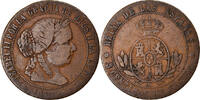 Spain 5 Centimos Coin, Isabel II, Madrid, Copper, KM:635.1 -