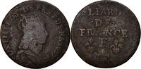 France Liard Coin, Louis XIV, Liard de France au buste juvénile, deuxième type -