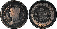 France Decime Coin, Dupré, Metz, Hybrid issue, Bronze -