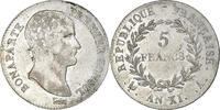 France 5 Francs Coin, Napoleon I, Paris, Silver, KM:650.1 -