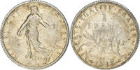 France Franc Coin, Semeuse, Paris, Fautée, Silver, KM:844.1 -