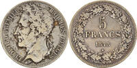 Belgium 5 Francs, 5 Frank Coin, Leopold I, Silver, KM:3.2 -