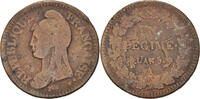 France Decime Coin, Dupré, Paris, Coins choqués, Bronze -