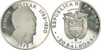 Panama 20 Balboas Coin, U.S. Mint, Proof, Silver, KM:31 -