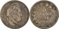 France 5 Francs Coin, Louis-Philippe, Bordeaux, Silver -