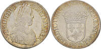 France Ecu Coin, Louis XIV, Écu à la mèche longue, Troyes -