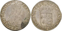 France Ecu Coin, Louis XIV, Écu de Béarn à la mèche longue, Pau -