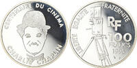 France 100 Francs Coin, Charlie Chaplin, BE, Silver, KM:1076 -