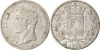 France 5 Francs Coin, Charles X, Rouen, Silver, KM:728.2 -