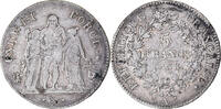 France 5 Francs Coin, Union et Force, Paris, Silver -