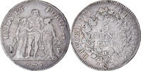 France 5 Francs Coin, Union et Force, Perpignan, Silver -