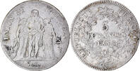 France 5 Francs Coin, Union et Force, Perpignan, Silver -