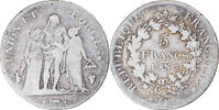 France 5 Francs Coin, Union et Force, Perpignan, Silver -