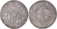 France 5 Francs Coin, Union et Force, Bayonne, Silver -