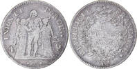 France 5 Francs Coin, Union et Force, Paris, Silver -