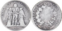 France 5 Francs Coin, Union et Force, Paris, Silver -