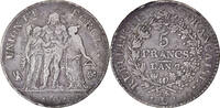 France 5 Francs Coin, Union et Force, Bayonne, Silver -