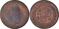 France Decime Coin, Dupré, Metz, Bronze, KM:644.2 -