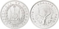 Djibouti 5 Francs Coin, Aluminium, KM:E3 -