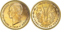 Togo 25 Francs Coin, Paris, ESSAI, Bronze-Aluminium, KM:E8 -