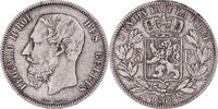 Belgium 5 Francs, 5 Frank Coin, Leopold II, Fautée / Error -