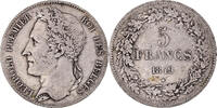 Belgium 5 Francs, 5 Frank Coin, Leopold I, Silver, KM:3.2 -