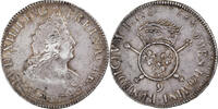 France 1/2 ECU, 43 Sols Coin, Louis XIV, 1/2 Écu aux insignes, Rennes -
