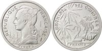 Comoros 2 Francs Coin, Paris, Aluminium, KM:E2, Lecompte:34 -