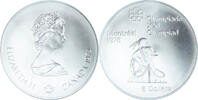 Canada 5 Dollars Coin, Elizabeth II, Canoeing, Silver, KM:92 -